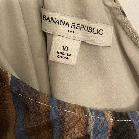 Banana Republic One Shoulder Ruffle Dress gorgeous print pattern size 10 - Picture 4 of 4